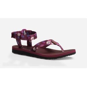 Teva Size 7 Womens Original Casual Sandal Floral Satin Purple Shoes Zinfandel